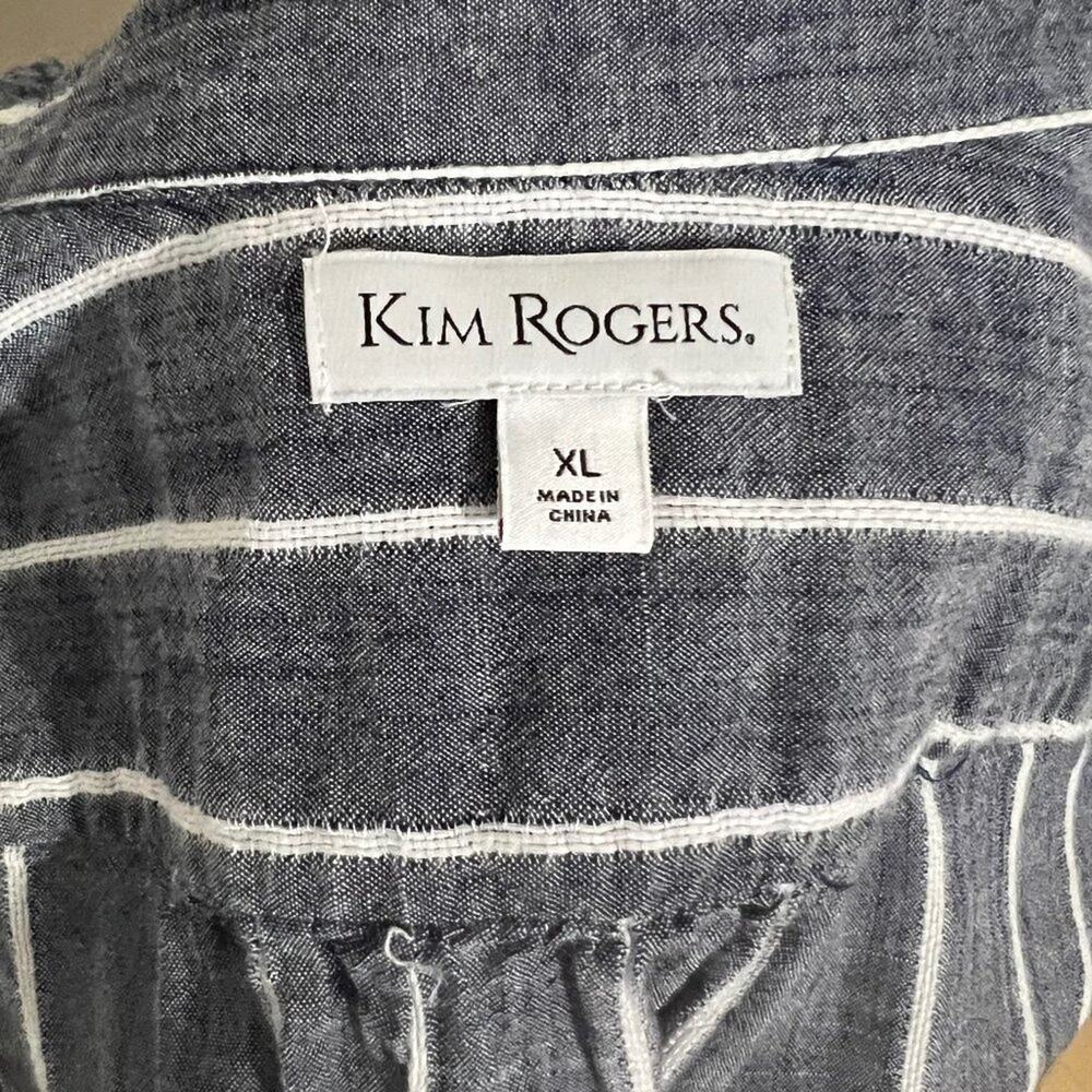 KIM ROGERS Striped Button Up Top - Picture 4 of 8